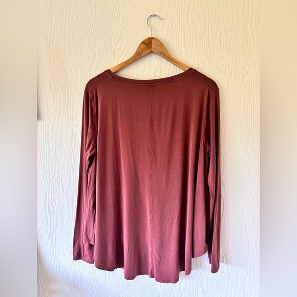 Lululemon Up for Down Time Long Sleeve - Dark Terracotta Long Sleeve Short Top - Picture 10 of 11